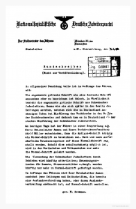 Verbot der Fraktur durch die Nationalsozialisten: Schrift-Verdikt vom 3. Januar 1941 auf dem Briefpapier der NSDAP. Gekennzeichnet von Martin Bormann. Quelle: Bundesarchiv Koblenz im Bestand NS 6/334.