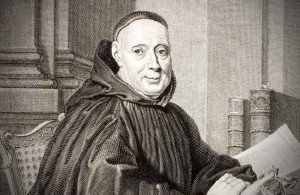 Bernard de Montfaucon (1655–1741) gilt als Begründer klassischen (griechischen) Paläografie. Porträt (Ausschnitt): Kupferstich aus dem Jahre 1744 nach einem Motiv des Malers Charles-Étienne Geuslain (1685–1765), Paris. Kupferstecher: Benoît Audran II., Paris. Quelle: Die Porträtsammlung der Herzog August Bibliothek Wolfenbüttel, Inventarnummer II 3602.2).