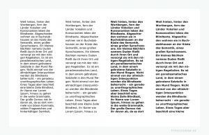 Der Grauwert ist ausschlaggebend für die Gesamtanmutung und die Lesbarkeit eines Schriftsatzes. Deshalb gilt im Segment der Lesetypografie die Regel, je dunkler und dichter der Grauwert einer Schriftfläche ist, desto unangenehmer und schwerer ist der Text lesbar. Das simple Beispiel skizziert, dass bereits zwei Parameter genügen, um den Grauwert eines Schriftsatzes zu beeinflussen. Gesetzt mit Photoshop® in der Verdana Regular und Bold von Matthew Carter, jeweils mit normalen und etwas erweiterten Zeilenabständen und Schriftlaufweiten. Infografik: www.typolexikon.de