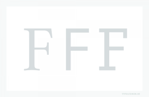 Vergleich der Majuskeln F aus der Schriftsippe Corporate A-S-E von Kurt Weidemann (1922–2011), die als Hausschrift für die Mercedes-Benz AG entwickelt wurde. Die Buchstaben aller Hauptschriftgruppen wurden aus einem Grundkörper entwickelt. Die Hauptschriftlinien bei Antiqua, Grotesk und Egyptienne stimmen überein.