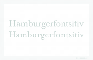 Neuinterpretationen der Vorklassizistischen Antiqua Baskerville von John Baskerville (1706–1775). Oben: ITC New Baskerville von John Quaranda (1978). Unten: Die deutlich verspieltere Mrs Eaves von Zuzana Licko (1996).