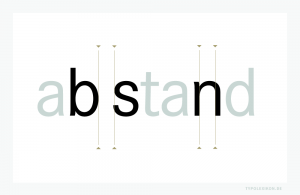 Mit der Einführung der Englischen Typografie (Antiqua-Schriften) in den 1940er Jahren in Deutschland und Österreich gilt im Blocksatz bei Lesegrößen als Standardmaß für einen Wortzwischenraum »ein Drittel des Schriftgrads« oder die »offene Punze der Minuskel ›n‹«, unabhängig davon, ob es sich dabei um eine Schrift mit oder ohne Serifen handelt.