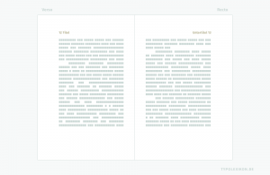 Unter einem »lebenden Kolumnentitel« versteht man in der Buchtypografie eine Pagina (Seitenzahl) mit beigefügtem Text, der auf den nachfolgenden Seiten seinen Inhalt ändern kann. In der traditionellen Buchgestaltung trägt die linke Buchseite (Verso) meist den übergeordneten Titel und die rechte Seite (Recto) den untergeordneten Titel, wobei in der Regel der rechtsseitige Textinhalt häufiger gewechselt wird. Verbindliche Vorgaben für den Schriftstil, den Schriftgrad, die Satzausrichtung und die Zurichtung eines toten Kolumnentitels existieren nicht. In diesem Beispiel ist er im Kopf der Kolumne innerhalb des Satzspiegels jeweils links- und rechtsbündig angeordnet. Infografik: www.typolexikon.de