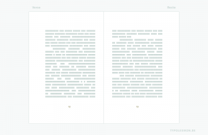 Unter einem »toten Kolumnentitel« versteht man in der Buchtypografie die solitär stehende Pagina, also eine durchgehende Seitenzahl eines Buches. Gerade Paginas (z.B. 12, 14, 16 …) stehen auf der linken Buchseite (Verso), ungerade Seitenzahlen (z.B. 11, 13, 15 …) auf der rechten Buchseite (Recto). Verbindliche Vorgaben für den Schriftstil, den Schriftgrad, die Satzausrichtung und die Zurichtung eines toten Kolumnentitels existieren nicht. In diesem Beispiel ist die Pagina im Fußsteg im Axialsatz angeordnet. Infografik: www.typolexikon.de