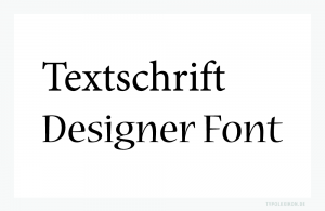 Vergleich einer Textschrift mit einem »Designer Font«. Oben die »Minion Pro« regular von Robert Slimbach (*1956) aus der Linotype® Schriftbibliothek, die sich an Jahrhundert alter Typometrie im Sinne bestmöglicher Lesbarkeit orientiert. Gleichartigkeit ist hier kein Manko, sie liegt in der Natur einer Textschrift. Unten: Die »Nueva« regular, einer Schrift mit kalligrafischer Anmutung von Carol Twombly (*1959) aus dem Jahr 1994 von Adobe®. Eine Schrift mit individueller Anmutung, die jedoch für den Werksatz (Mengenschriftsatz) ungeeignet erscheint.