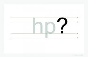 Das »Fragezeichen« ist ein Interpunktionszeichen. Der Stand des orthographischen Satzzeichens ist anhand der vier Hauptschriftlinien und der hp-Vertikalhöhe skizziert, wobei es von Schrift zu Schrift zu Abweichungen kommt. Beispiel gesetzt in der »Microsoft Sans Serif«, einer Systemschrift von Microsoft®.