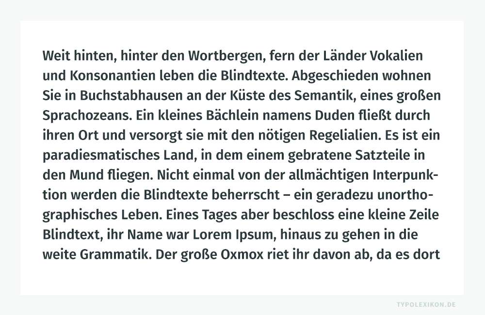 Ein Blindtext ist ein sinn- oder inhaltsloser Text, der als Platzhalter in einem Rohlayout verwendet wird. Hier eine nettes, lyrisches Beispiel in deutscher Sprache. Verfasser:in unbekannt. Ein Blindtext ist ein sinn- oder inhaltsloser Text, der als Platzhalter in einem Rohlayout verwendet wird. Hier eine nettes, lyrisches Beispiel in deutscher Sprache. Verfasser:in unbekannt.